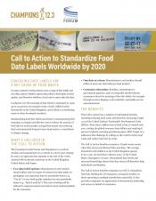 Call to Action to Standardize Food Date Labels Worldwide by 2020