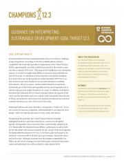 Guidance on Interpreting Sustainable Development Goal Target 12.3 cover