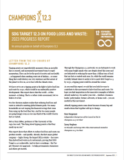 SDG Target 12.3 on Food Loss and Waste: 2023 Progress Report