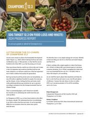 SDG Target 12.3 on Food Loss and Waste: 2024 Progress Report covershot